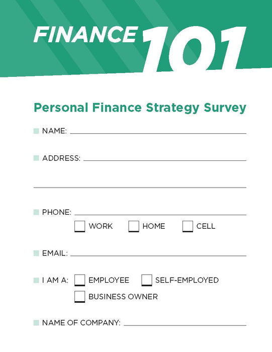 Finance 101 Survey Card (50 Pack)